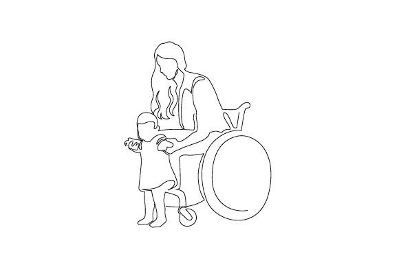 Mother S Day Crafts: Mom Baby - Wheelchair, Line Art Review